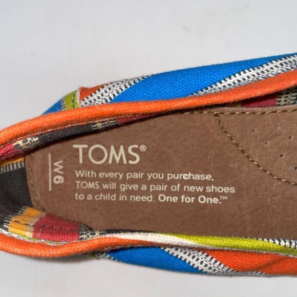 TOMS Multicolor Flats SZ 6 - Picture 5 of 9
